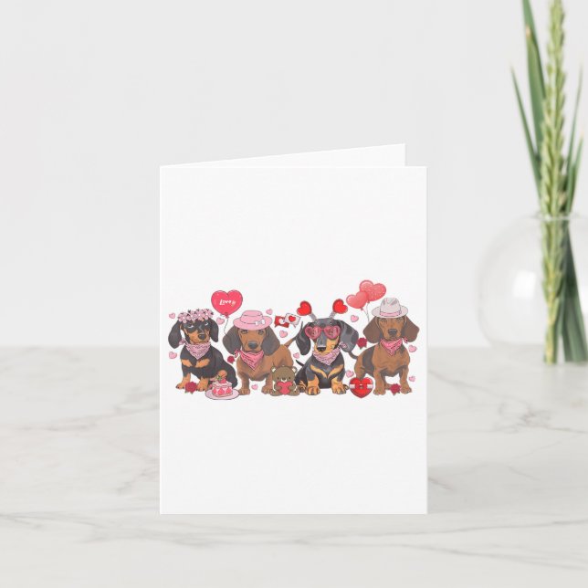 Dackel Valentinstag Wurst Hund Bandan Karte (Vorderseite)