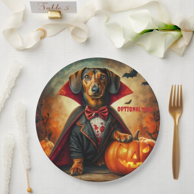 Dackel Vampire Halloween Pappteller (Hochzeit)