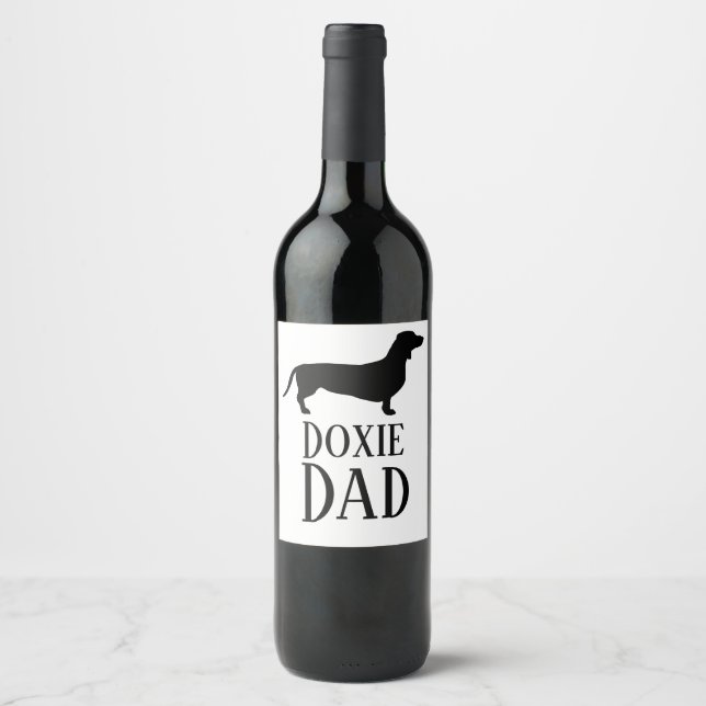 Dackel Vater Weinetikett (Vorderseite)