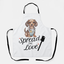 Dackel verbreitete die Liebe Schürze