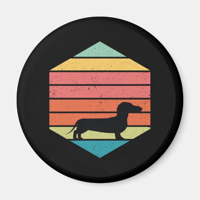 Dackel Vintag Retro Classic Magnet (Vorne)