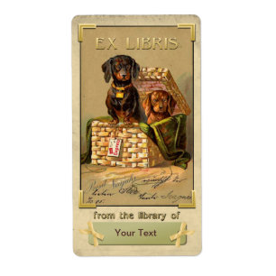 Dackel - Vintage Buchungsplatte-ID