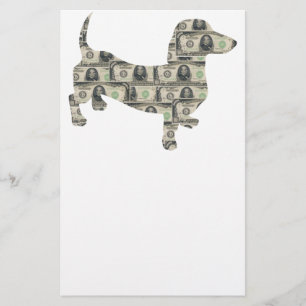 Dackel von Geld an der Wall Street Briefpapier