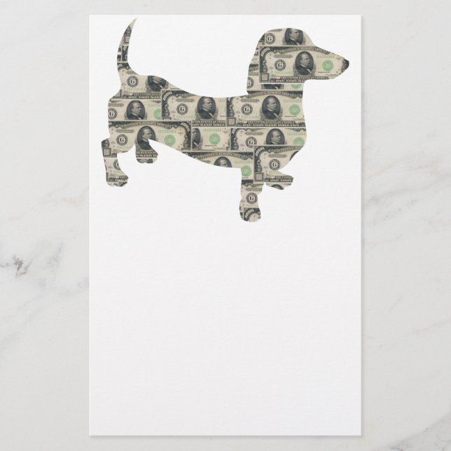 Dackel von Geld an der Wall Street Briefpapier (Vorderseite)