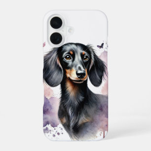 Dackel Wasserfarben Kunst iPhone 16 Hülle