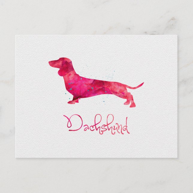 Dackel - Watercolor-Design Postkarte (Vorderseite)