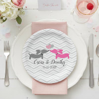 Dackel Wedding Personalize Paper Teller