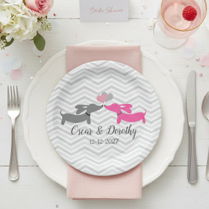 Dackel Wedding Personalize Paper Teller