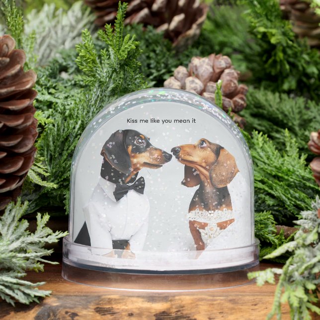 Dackel Wedding Snow Globe Schneekugeln (Winter)