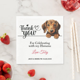 Dackel Wedding Vielen Dank Serviette