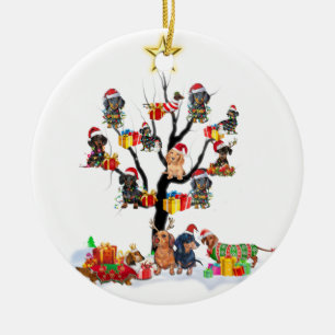 Dackel Weihnachten auf Tree Shirt Weihnachten Weih Keramik Ornament