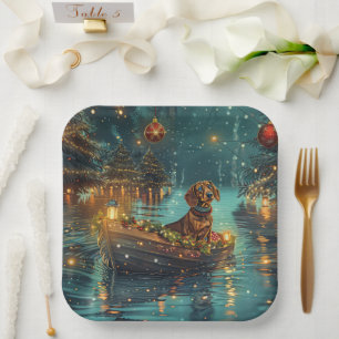 Dackel Weihnachten Feierliche Reise Pappteller