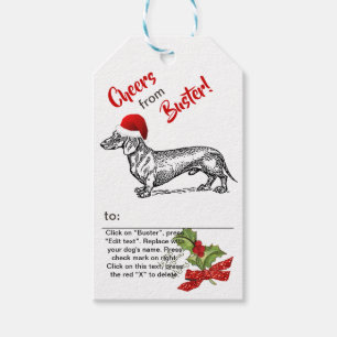 Dackel Weihnachten Holly Snowflake Personalisieren Geschenkanhänger