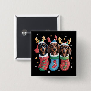 Dackel Weihnachten Hund Lover Geschenk Feiertag Button