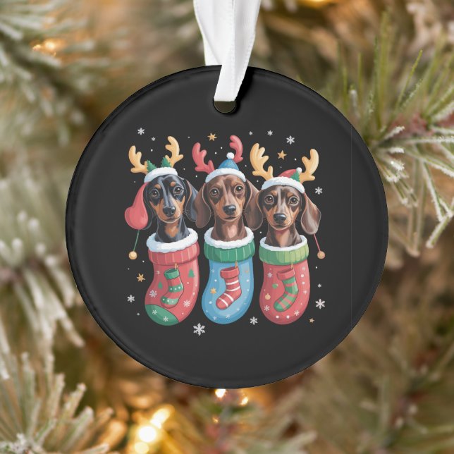 Dackel Weihnachten Hund Lover Geschenk Feiertag Ornament (Baum)