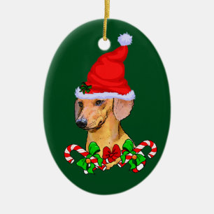 Dackel Weihnachten Keramikornament