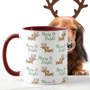 Dackel Weihnachten Merry & Bright Dackel Hunde Mam Tasse