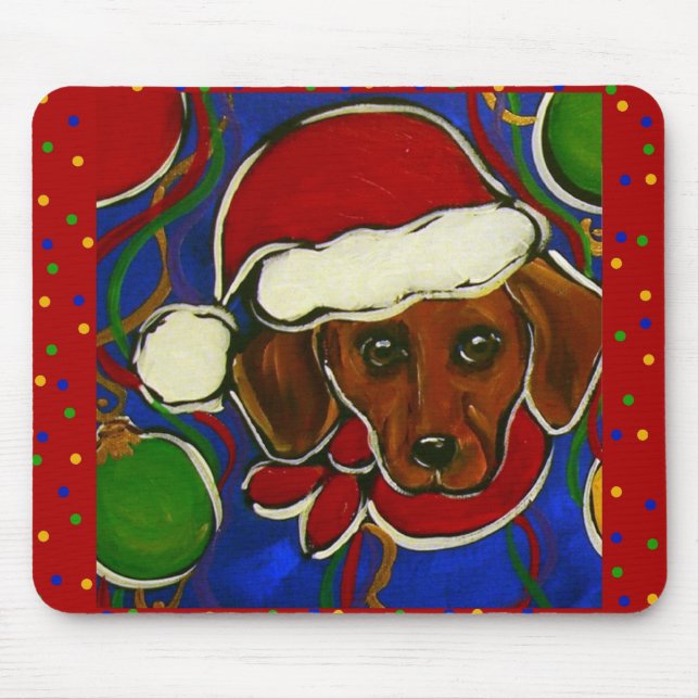 Dackel Weihnachten Mousepad (Vorne)