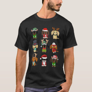 Dackel Weihnachten Niedlicher Weihnachtsmann-Renti T-Shirt