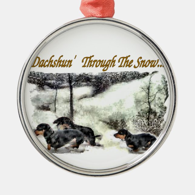 Dackel Weihnachten Ornament Aus Metall (Vorne)
