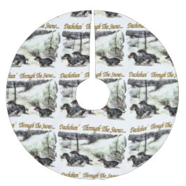 Dackel Weihnachten Polyester Weihnachtsbaumdecke