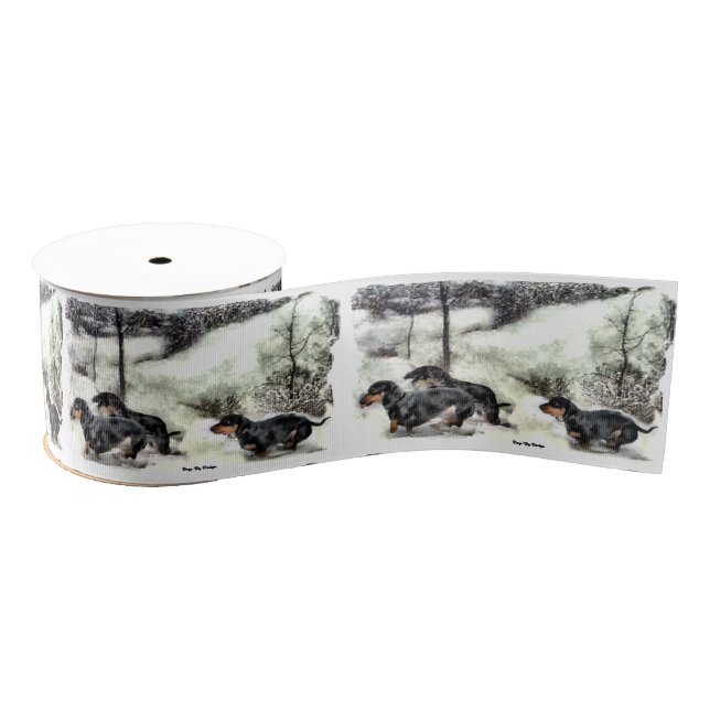 Dackel Weihnachten Ripsband (Spule)