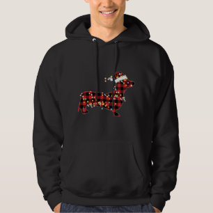 Dackel Weihnachten Rot Kariert Buffalo Pajamas Xma Hoodie