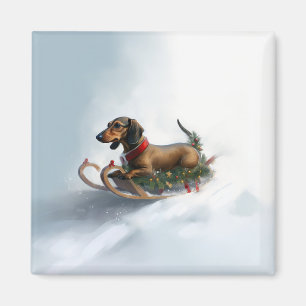 Dackel Weihnachten Schnee Winter Magnet