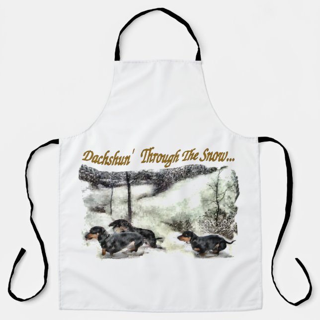 Dackel Weihnachten Schürze (Vorderseite)