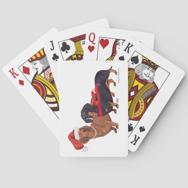 Dackel-Weihnachten Spielkarten (Rückseite)