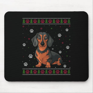 Dackel Weihnachten Sweater Xmas Haustier Hund Lo Mousepad