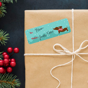 Dackel Weihnachten Warm wünscht kleine Geschenktas