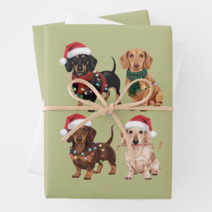 Dackel Weihnachts-Hund Mama Lover Xmas Geschenk Geschenkpapier Set