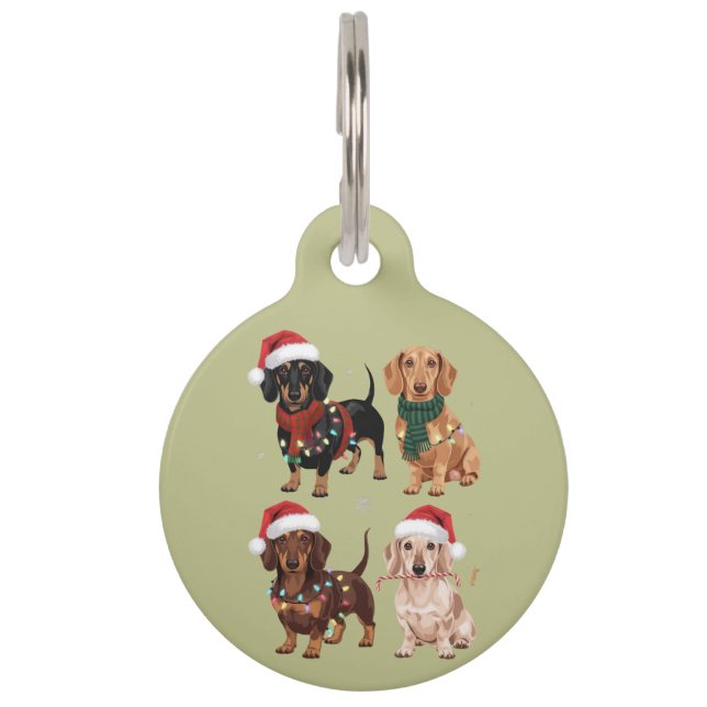 Dackel Weihnachts-Hund Mama Lover Xmas Geschenk Haustiermarke (Vorderseite)