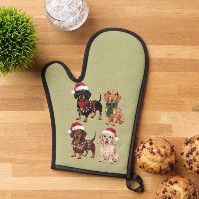 Dackel Weihnachts-Hund Mama Lover Xmas Geschenk Ofenhandschuh (Oben unten)