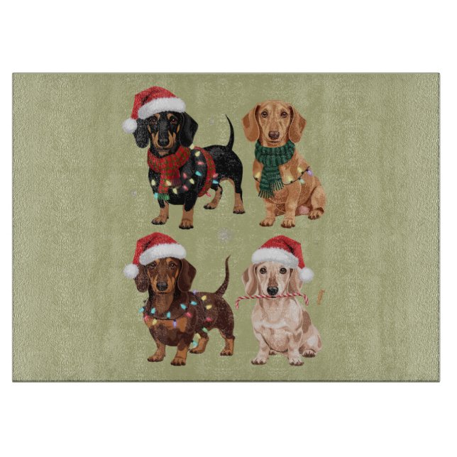 Dackel Weihnachts-Hund Mama Lover Xmas Geschenk Schneidebrett (Vorderseite)