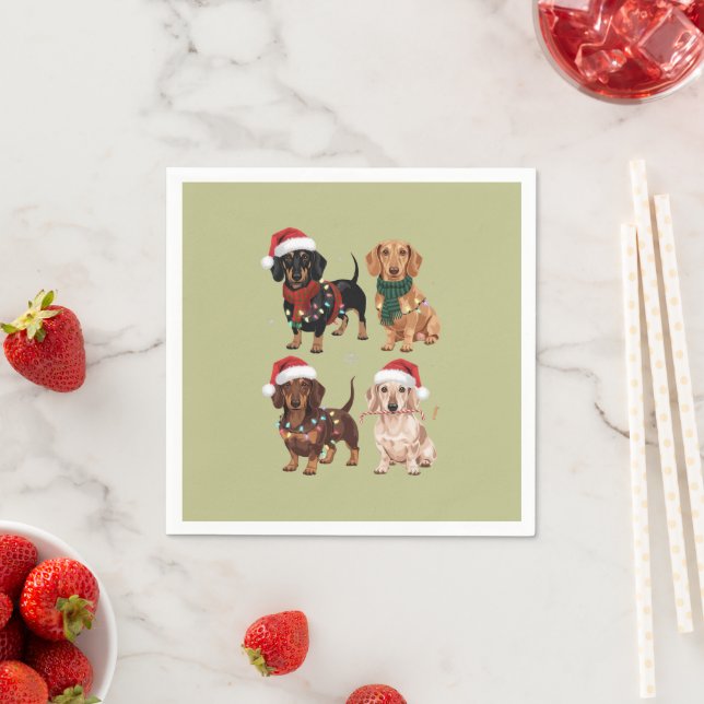 Dackel Weihnachts-Hund Mama Lover Xmas Geschenk Serviette (Beispiel)