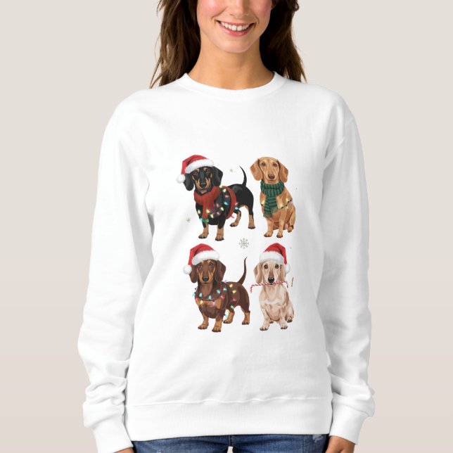 Dackel Weihnachts-Hund Mama Lover Xmas Geschenk Sweatshirt (Vorderseite)