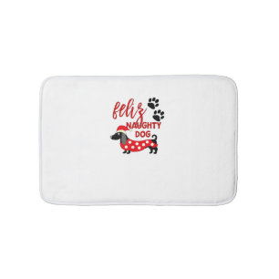 Dackel Weihnachts-Shirt _ Funny Feliz Naughty Do Badematte