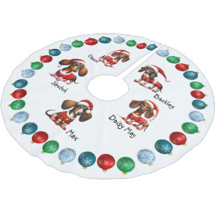 Dackel Weihnachts-Themenrock Polyester Weihnachtsbaumdecke