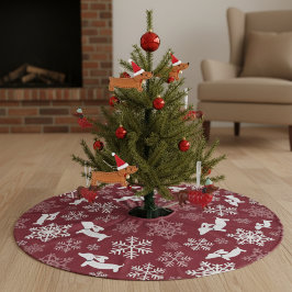Dackel Weihnachtsbaum Dackel Hund Urlaub Polyester Weihnachtsbaumdecke