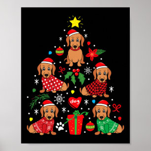 Dackel Weihnachtsbaum Ornament Funny Würstchen Hun Poster