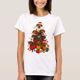 Dackel Weihnachtsbaum T-Shirt