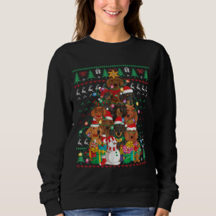 Dackel Weihnachtsbaum Weihnachtsmannmütze Ugly Swe Sweatshirt