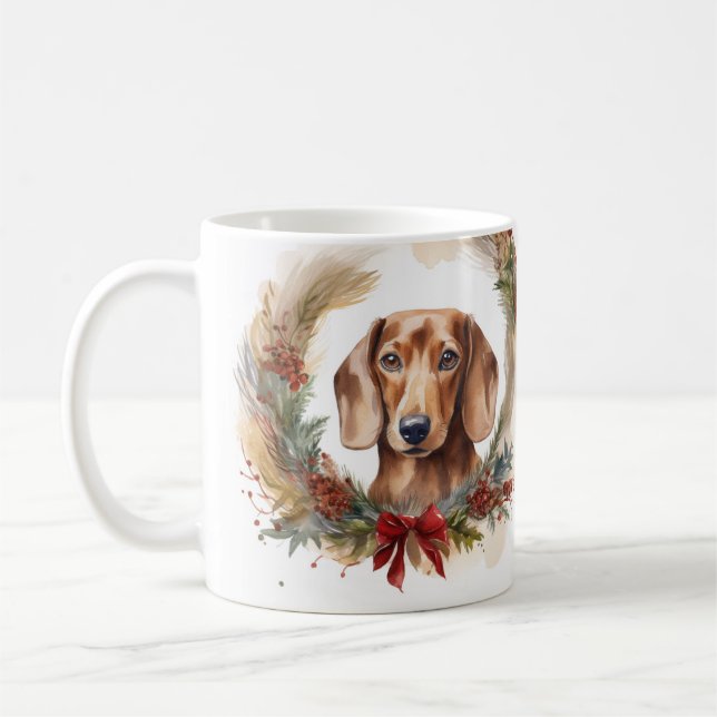 Dackel Weihnachtsfest Kaffeetasse (Links)