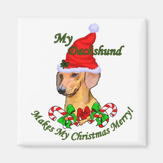 Dackel Weihnachtsgeschenke Magnet (Vorne)