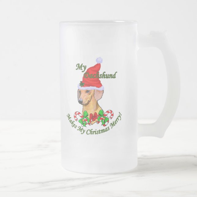 Dackel Weihnachtsgeschenke Mattglas Bierglas (Rechts)