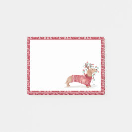 Dackel-WeihnachtshundeCozy Rot gestrickte Post-it Klebezettel