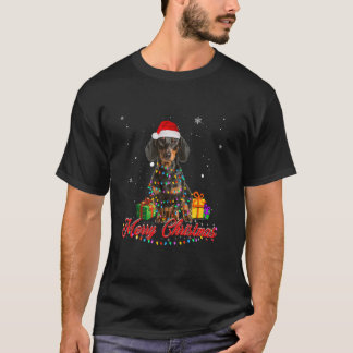 Dackel Weihnachtsmannmütze Frohe Weihnachtsbaumleu T-Shirt