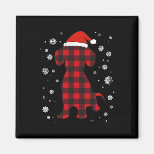 Dackel Weihnachtsmannmütze Hund über Weihnachten Magnet